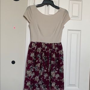 Cream floral print dress